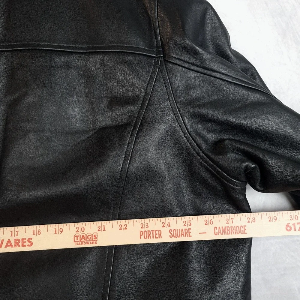 Hold'em Poker Jacket Mens 2XL Black Leather Full Zip Insulated Lined Motorcycle